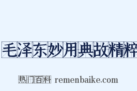 毛泽东妙用典故精粹是什么意思的图片